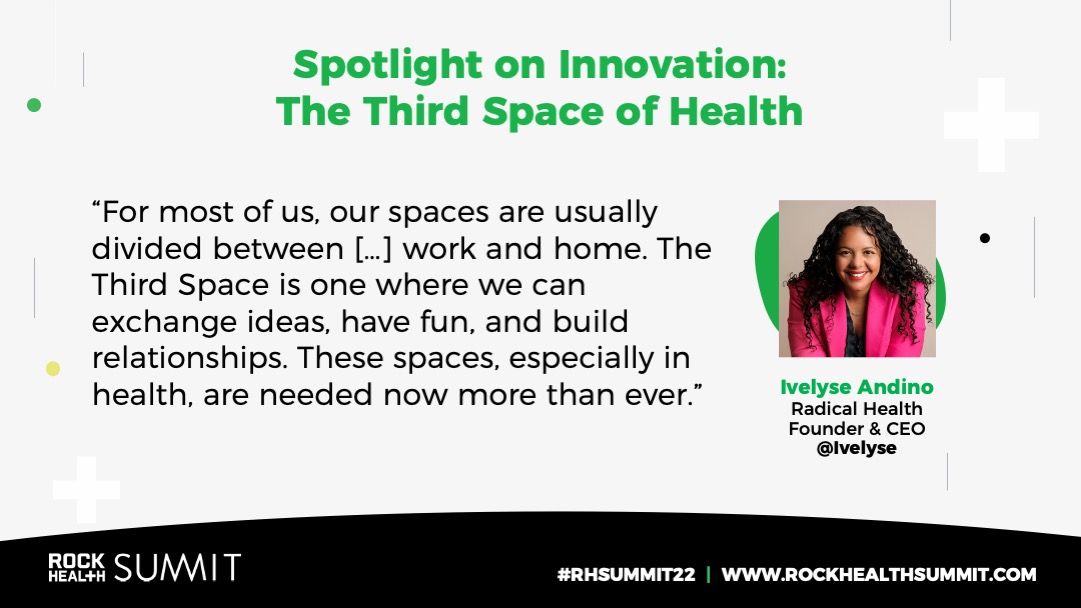 The Spotlight on Innovations in Digital Health series concludes with a message from <a href="/Ivelyse/">Ivelyse 🇵🇷</a> about the power of the "Third Space" in health. rockhealth.org/spotlightoninn… 

We are grateful to all of these leaders for sharing their visions. For the full series: rockhealth.org/spotlightoninn…