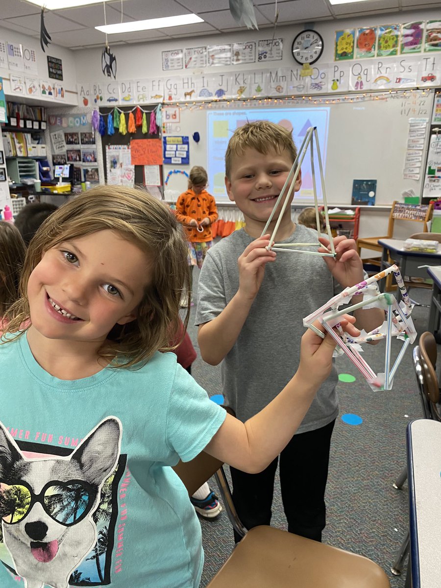 We built solid shapes! Loved seeing all of our first graders’ creativity and teamwork! #drydenrocks <a href="/DrydenSchool/">Dryden School</a>