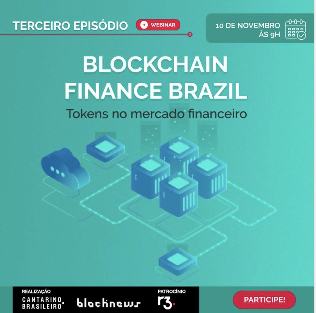 inside_r3's tweet photo. R3's Goncalo Lima joins @cantarinobrasil and @Blocknews4 for the Blockchain Finance Brazil webinar on November 10. Register now to hear from the experts as they discuss the future of digital assets in capital markets. https://t.co/US0WO9B4LN #blockchain #digitalassets https://t.co/XLNjrMJgme