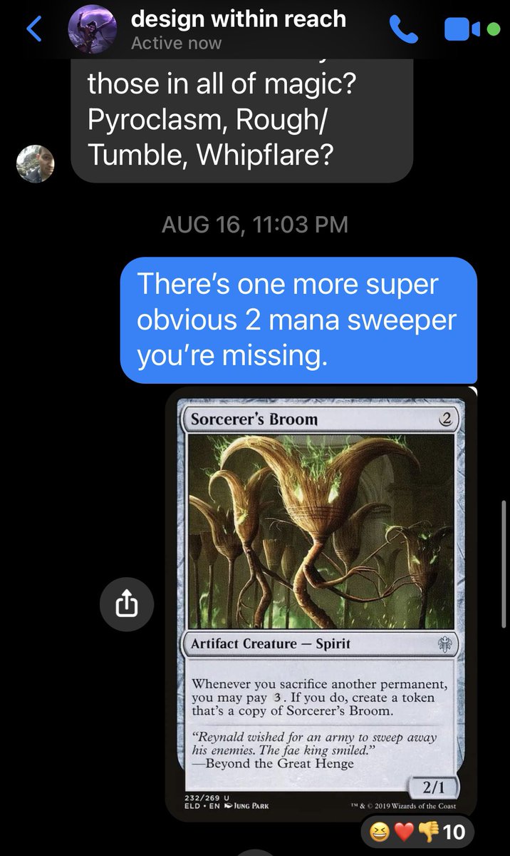 wutings's tweet photo. I present to you the original thread for the greatest Magic: the Gathering pun in history.
🧹🧹🧹 
#2mana #2dmg https://t.co/7WKgYVhjVY