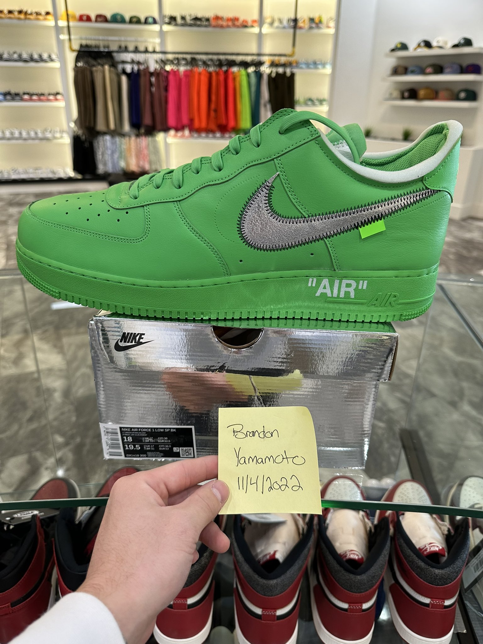 Off White Nike Air Force 1 Low Green DX1419-300 Release