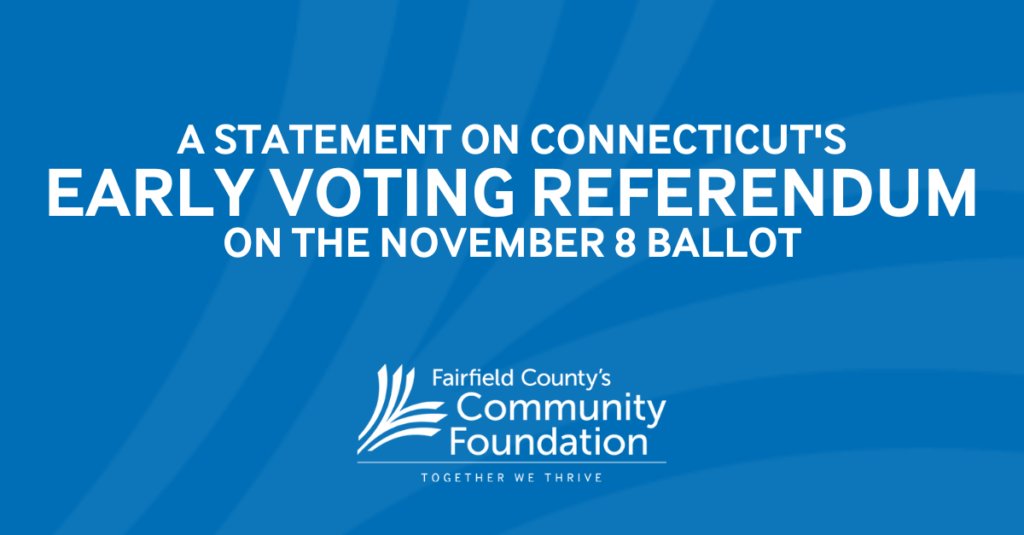 On November 8, you have the power to voice support for early voting in CT. Vote "Yes!" on the ballot question to help advance equity in Fairfield County and Connecticut: FCCFoundation.org/EarlyVote22 #VoteFairfieldCounty #Election2022