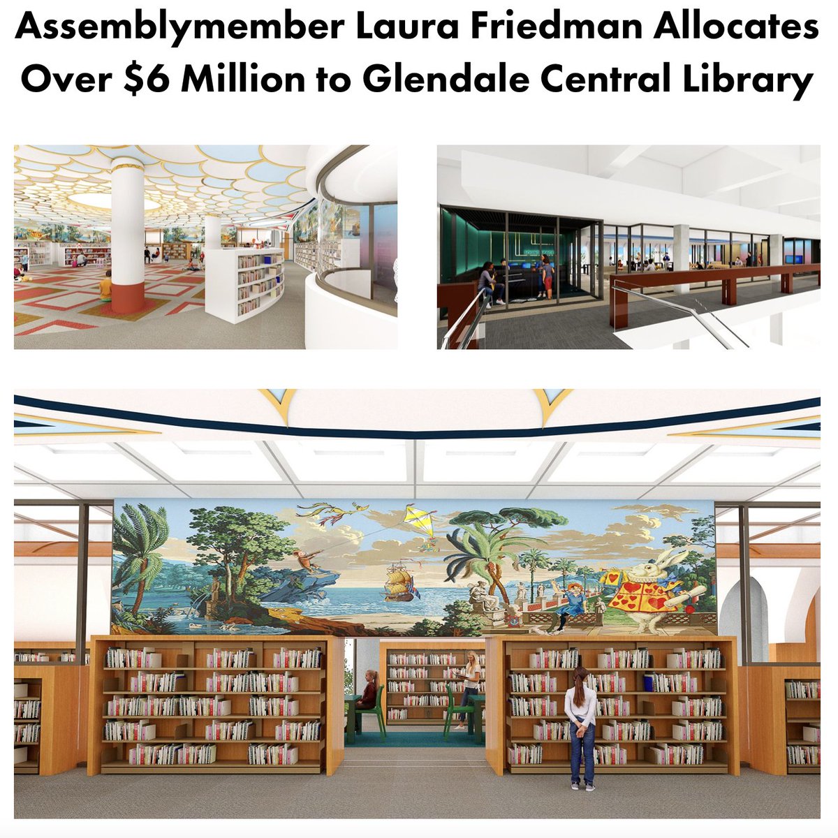 Onceuponatimebk's tweet photo. We are proud that #Glendale puts children first with the announcement this afternoon (11/4) that funding has been allocated to renovate @myglendaleLAC. Thank you to Assemblymember @laurafriedman43 for her efforts in this project. https://t.co/yRNTGCT4WP #GlendaleLibrary https://t.co/xjq28ualjx