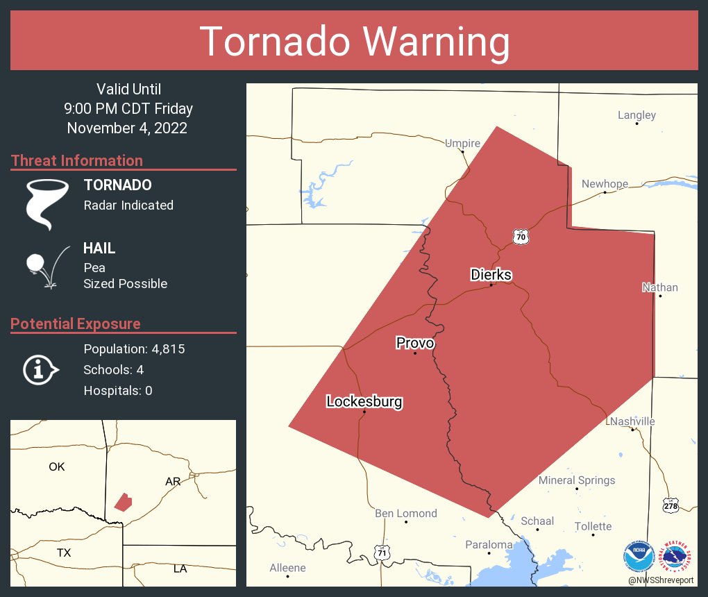 NWS Tornado on Twitter "Tornado Warning continues for Dierks AR