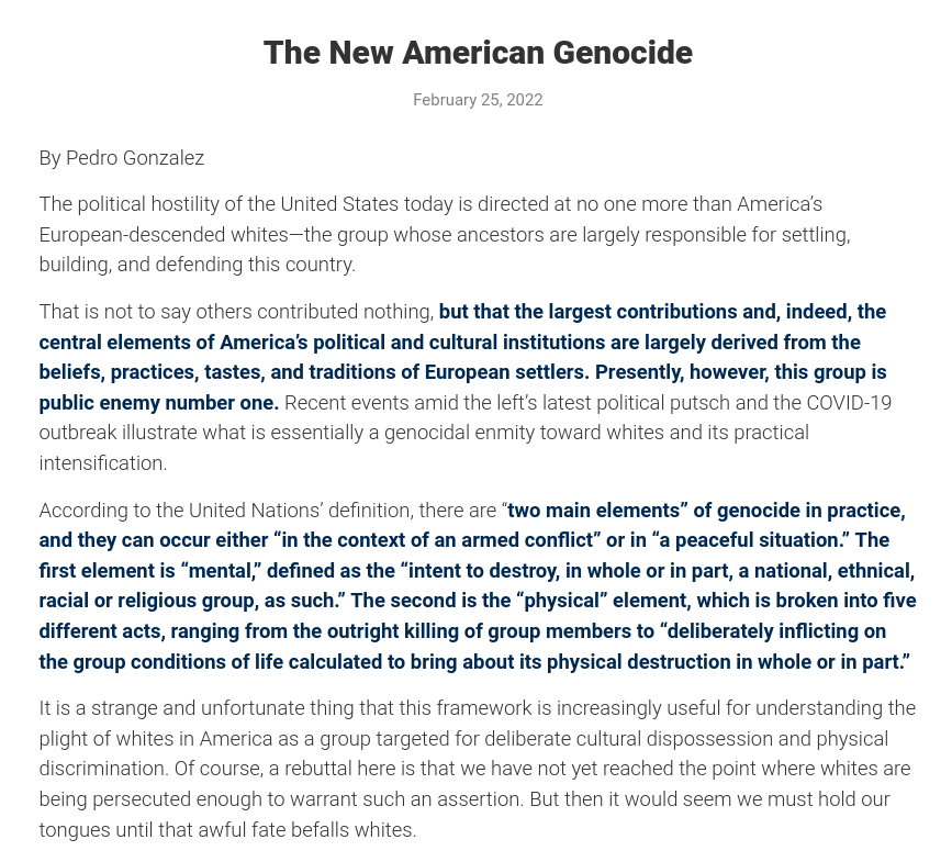 PimToolNews's tweet photo. Today's guest on TimcastIRL is Pedro Gonzalez, a fascist journalist who has written about how "white genocide" is real, how Juneteenth "marks the death of the old American nation", and how the neo-nazi Charlottesville murderer James Fields was actually innocent: https://t.co/Xch6KhMNvD