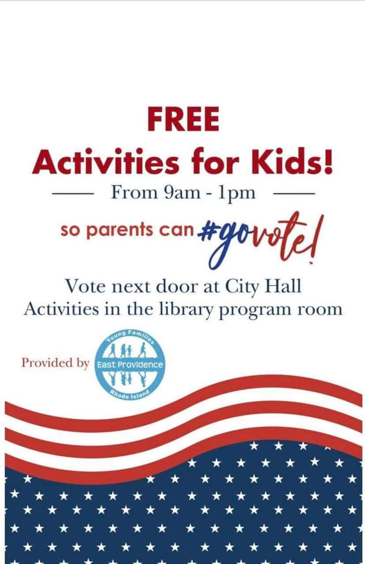 ChestJules's tweet photo. East Providence Families have a great opportunity for the kids while they early vote. https://t.co/YYdGpasdGp