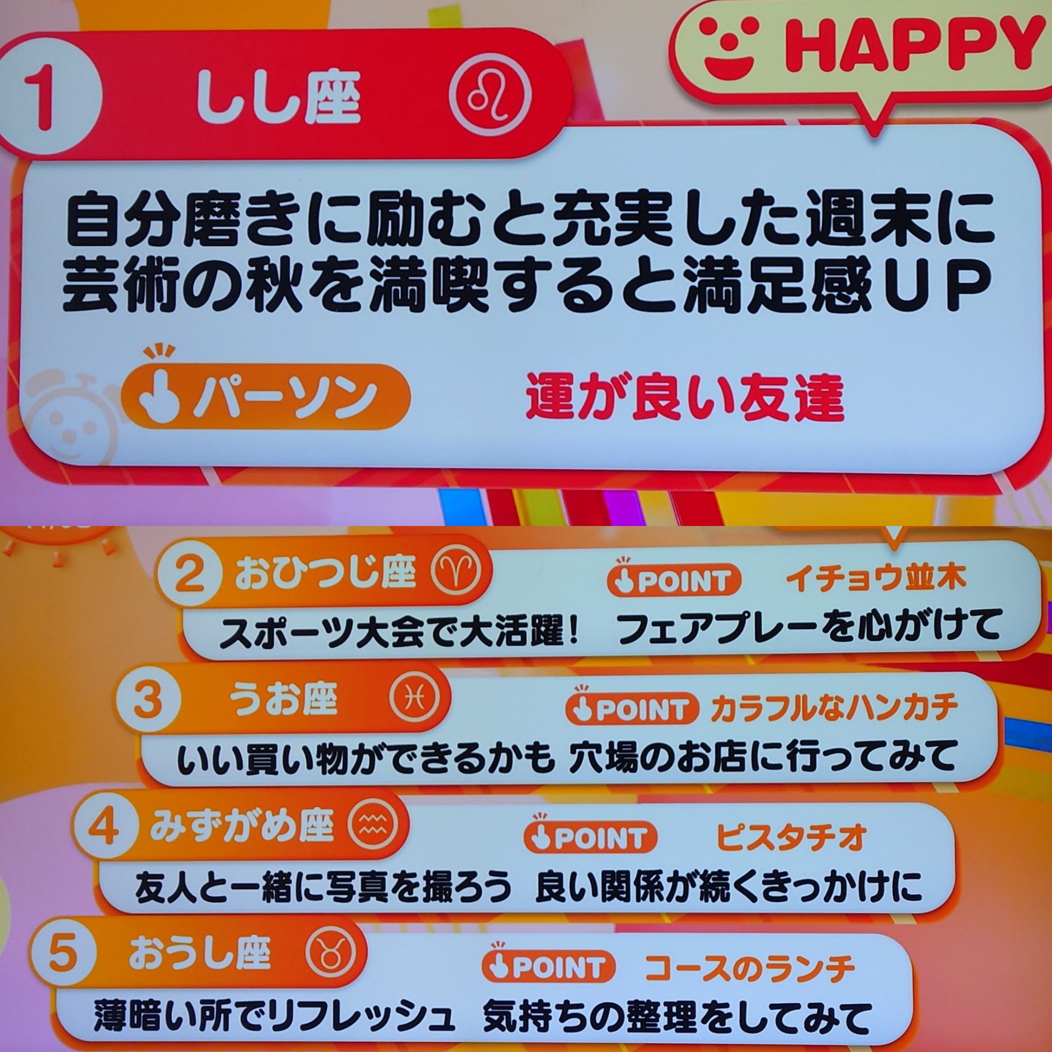 めざまし テレビ 占い 今日