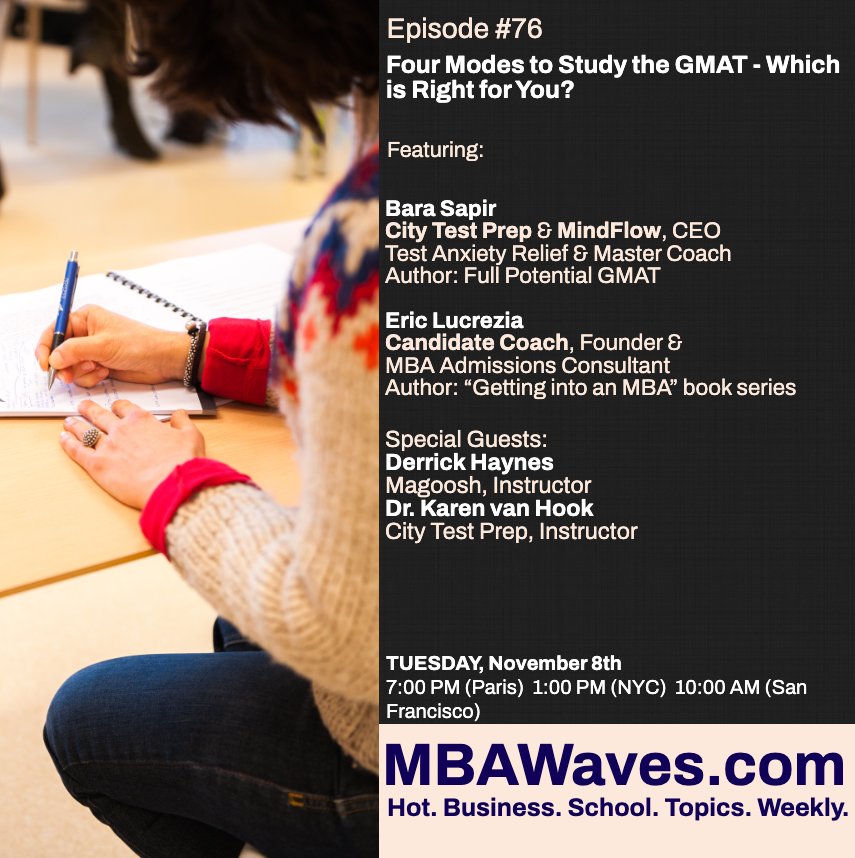 MbaWaves's tweet photo. Join @EricLucrezia, @BaraSapir, and our special guests for a 30-minute boost from expert coaches from across the spectrum of education and business!
#mbalife #MBA #GMAT #MBAwaves
Link:https://t.co/EdsVnMV3DF https://t.co/EgmiHg4uOx