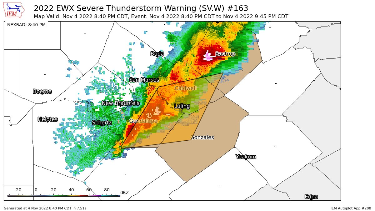 Severe Weather Alerts on Twitter "EWX issues Severe Thunderstorm