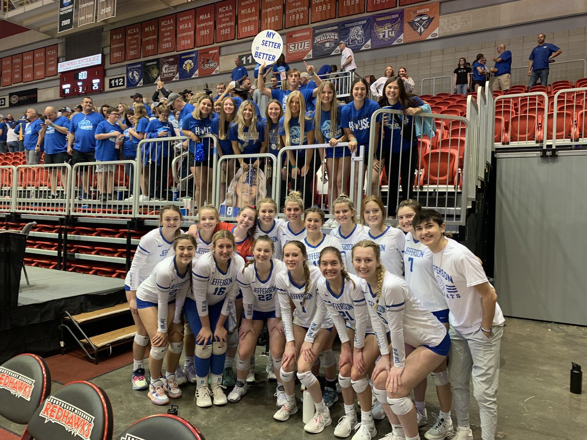 JHS_vball's tweet image. HEADED TO THE CHAMPIONSHIP!!!! HUGE THANK YOU to our BLUEJAY FANS!!! @MSHSAAOrg @R7Activities @STLhssports @myleaderpaper @KJFFSPORTS @KFMOsportsVB