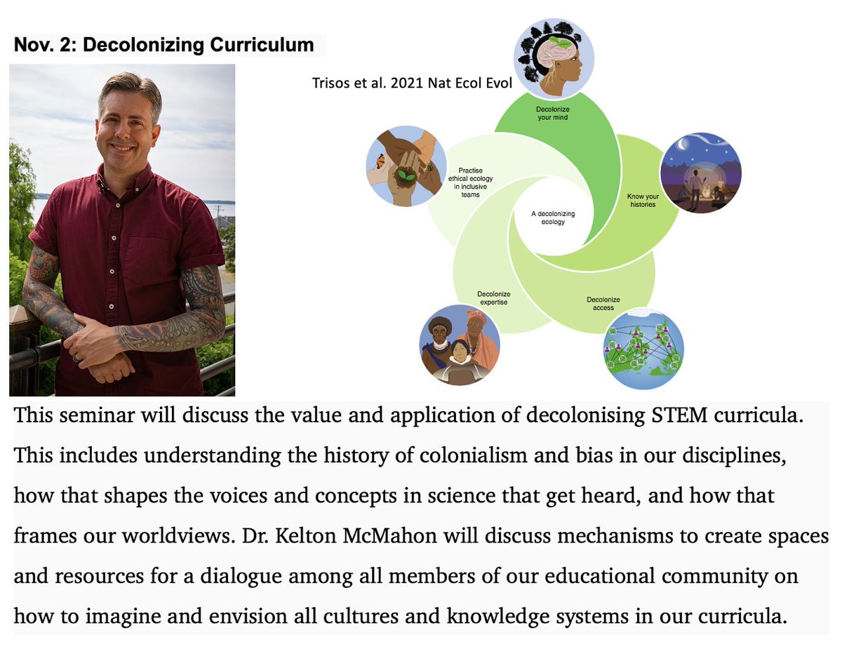 DrKeltonMcMahon's tweet photo. Gave a workshop in our #JEDI Seminar Series: Shared my efforts to build my own decolonized, anti-racist teaching portfolio as a jumping off point for discussing how we reenvision our graduate oceanography #curriculum at @URIGSO. #DecolonizeSTEM #DiversityandInclusion #Curriculum https://t.co/IvvK7pTXHM