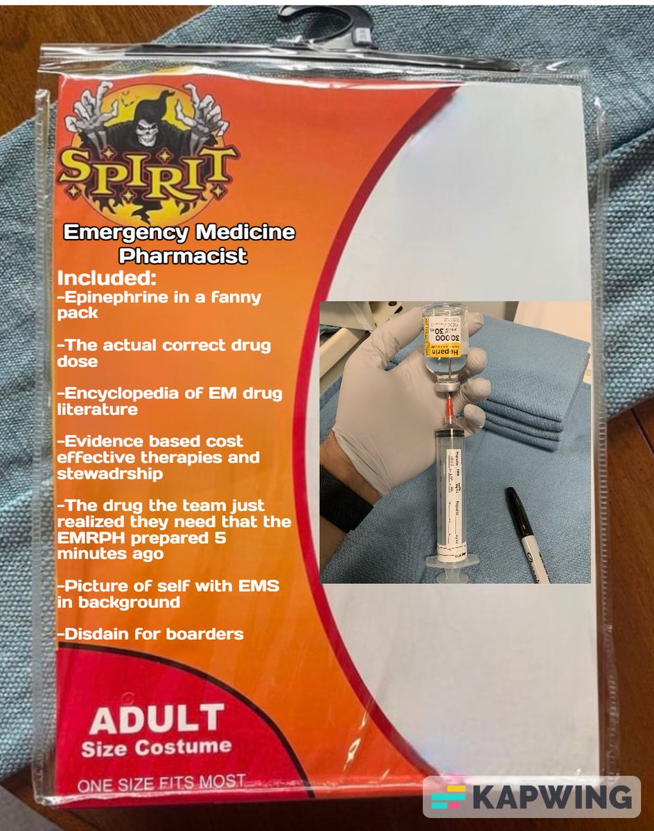 Ok Halloween is over but I couldn't resist because EM pharmacists were made for this meme. Tell me I am wrong.  #EMRx #Twitterx #emergencymedicine #FOAMed #pharmacist