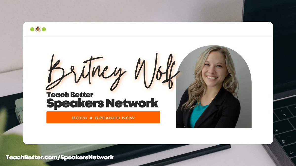 teachbetterteam's tweet photo. DID YOU KNOW that Britney Wolf is a member of our #SpeakersNetwork? Be sure to check out her work and join her mission of creating an environment in which every person in the room feels validated and cared about. See her recent activity here https://t.co/qGmbanVTY2 #Speaker https://t.co/L901EdJYpM