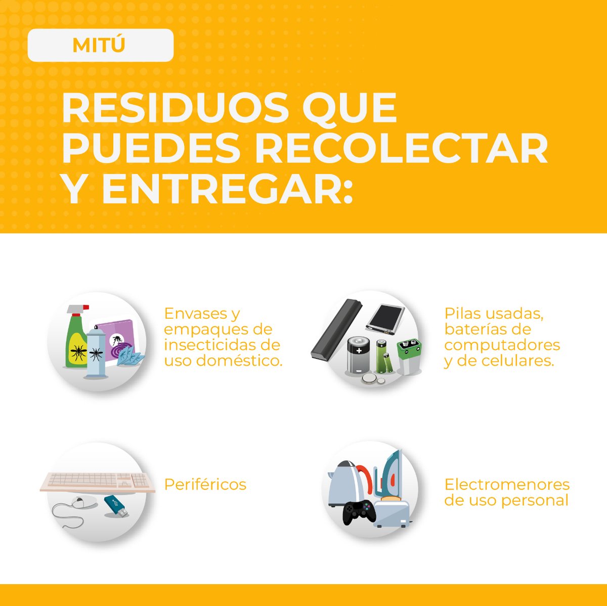 #Mitu Participa y trae tus residuos de insecticidas domésticos, pilas usadas, periféricos y electromenores de uso personal y así protegeremos nuestra Amazonía.

#cierraelciclo #amazonas