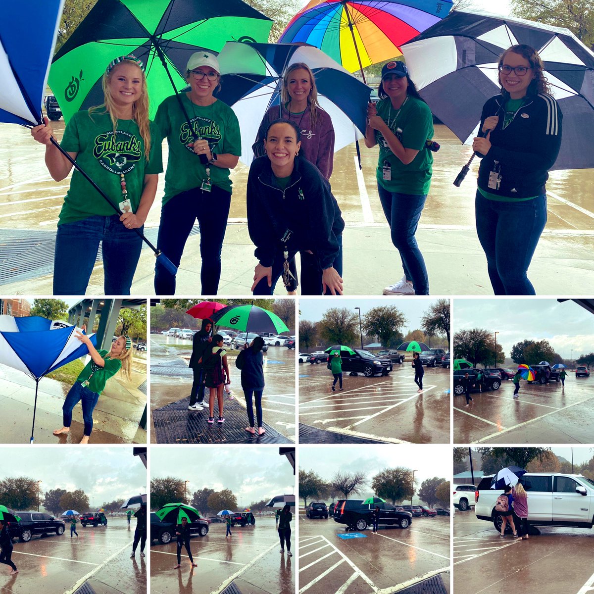Rain or shine <a href="/EubanksDragons/">Eubanks Intermediate</a> teachers will help out the car line!! #DragonProud #EISWeGrow #InspireExcellence