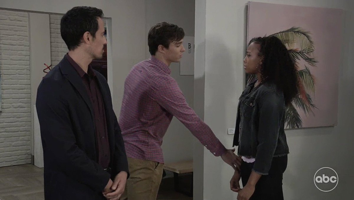 ritziroo's tweet photo. On this day in #Sprina history, 11/5/21, Spencer goes to the gallery looking for Ava to try to get access to his money.  Trina drags him for being selfish and entitled and it ends with Spencer giving up his title, his name and his inheritance to find his own way. #GH https://t.co/WFal9kEjzp
