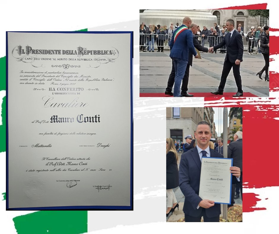 mauroconti_'s tweet photo. Extremely proud to be awarded the title of 𝐊𝐧𝐢𝐠𝐡𝐭 𝐨𝐟 𝐓𝐡𝐞 𝐎𝐫𝐝𝐞𝐫 𝐨𝐟 𝐌𝐞𝐫𝐢𝐭 𝐨𝐟 𝐭𝐡𝐞 𝐈𝐭𝐚𝐥𝐢𝐚𝐧 𝐑𝐞𝐩𝐮𝐛𝐥𝐢𝐜, by the 𝐏𝐫𝐞𝐬𝐢𝐝𝐞𝐧𝐭 𝐨𝐟 𝐭𝐡𝐞 𝐈𝐭𝐚𝐥𝐢𝐚𝐧 𝐑𝐞𝐩𝐮𝐛𝐥𝐢𝐜! 🇮🇹

https://t.co/KEFmZUqRdA

@Quirinale @UniPadova @MathUniPD https://t.co/sLoFWQo64z