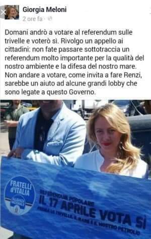 a_de_sanctis's tweet photo. #trivelle Ops...questa/o sfida Di Maio 😉. #coerenza su #clima e #mare da #meloni https://t.co/ca1uiuHIUK
