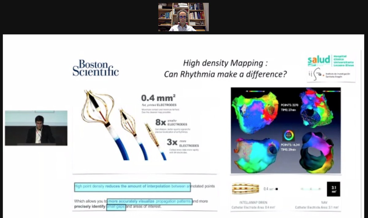 aportasanchez's tweet photo. Enjoying very much the talk from @ramos__maqueda. RHYTHMIA HDx being launched in Brazil very soon! Exciting!!! I wish I could be there in person at the @BSCCardiology symposium during #SOBRAC @LAHRSonline1. Thank you for this invitation! #EPeeps #AblateVT https://t.co/vMSfPImr74