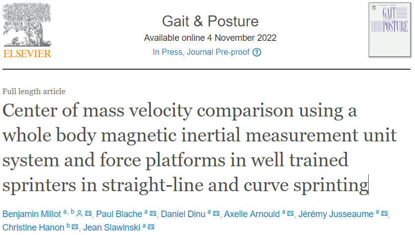 Mil_lot's tweet photo. 🗞️Delighted to see the 1st article from my PhD online: https://t.co/CACaSyrINn
🔬 Whole-body MIMU-based system can be used to compute the norm of the horizontal and lateral center of mass velocities in sprinting 🏃‍♀️
🔎Either in the straight 🛤️or in the curve🌙! https://t.co/vppuCfCSTA