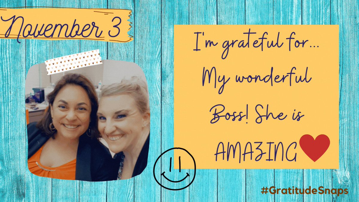Late Post: 
📣📣Day 3 of #GratitudeSnaps with 
@tishrich & @TaraMartinEDU I am beyond thankful 🙏for my wonderful boss @EduTish. She is beyond amazing 🤩 & is always there when I need her. Thank you @EduTish for being you😍 @HISD_Inst_tech #amazingboss