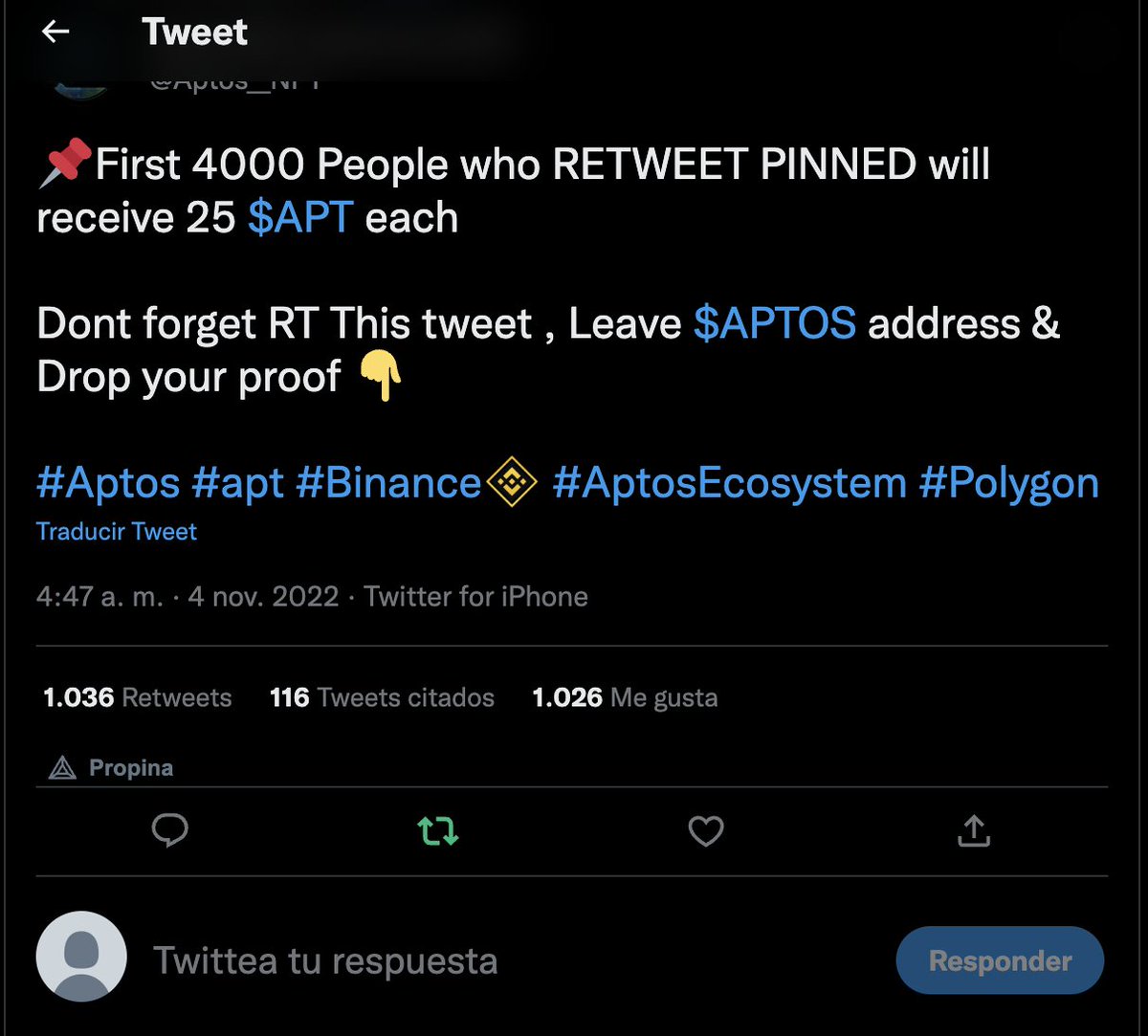 frasfaridoni's tweet photo. @Aptos__NFT 0x823a3c805b003f4538636b66bd5ddd53c6116e06997fb782c2d92e4225893b0e https://t.co/vkY8BSyXDW