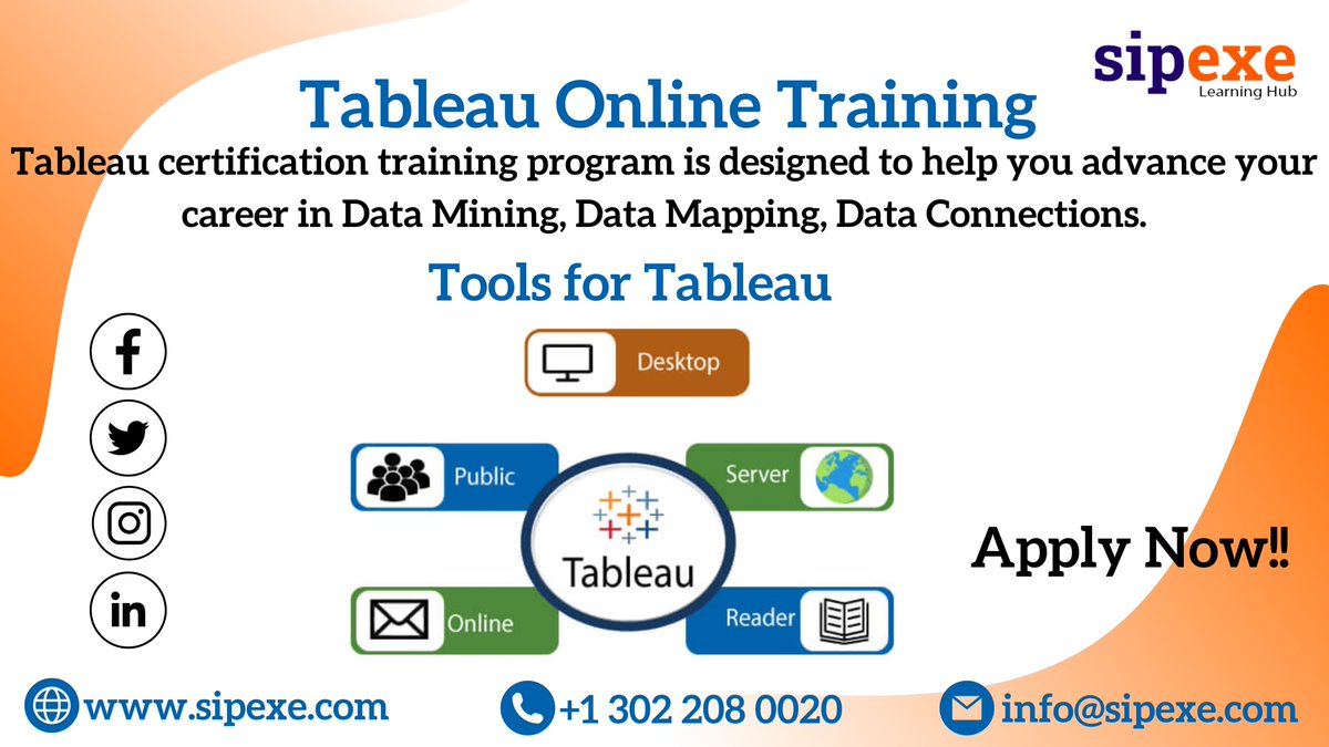 Sipexe_IT's tweet photo. Tableau Online Training-@ https://t.co/SOM8iRPjh3 will help you to learn how to analyze data and build dashboards using the Tableau tool.
#tableau #businessintelligence #bi #tablequcourse #visualization #tableauanalyst #software #design #powerbi #followforfollowback #sipexe https://t.co/3eyJa6dmya