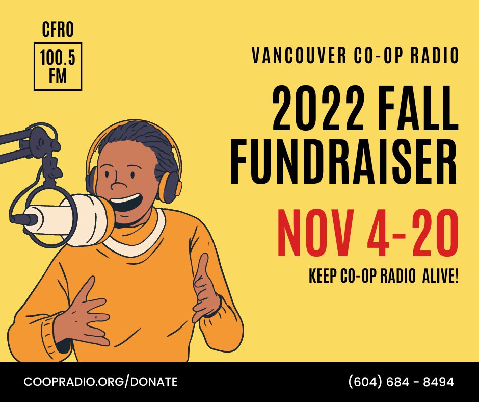Donen ahora y apóyenos a llegar a los 50 años de Co-Op Radio! <a href="/CoopRadio/">Co-op Radio 100.5 FM</a> coopradio.org/donate