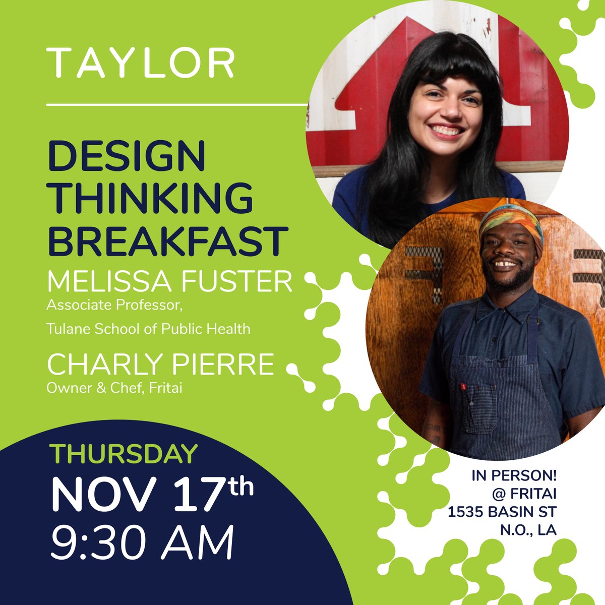 LARiAProject's tweet photo. If you are in New Orleans, join us at Fritai Thu., 11/17 9:30am to explore connections between #restaurants &amp; community wellbeing through #designthinking, led by our project director, @MelissaFuster 

Register here: https://t.co/P9KNE3csIu https://t.co/wDfGbRKCOB