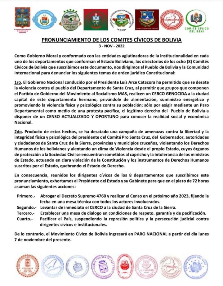 ComicMarco's tweet photo. @soynicoflores @LuchoXBolivia Ya los comités cívicos se pronunciaron por si no vieron noticias https://t.co/1qFZAoclh4