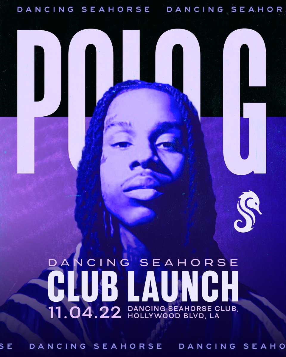 Tonight! <a href="/Polo_Capalot/">Polo.G🐐</a> is performing an intimate performance for our Legendary members and special guests at our exclusive LA Club Launch 🚀 

Who would you like to see perform next? 

#web3 #livemusic #dancingseahorse