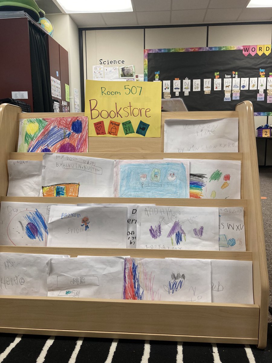 MsLKoenning's tweet photo. We became published authors! We wrote, illustrated, and edited our own books and then put them into our bookstore for others to shop and enjoy! We finished our celebration by sharing our favorite pages from the books 📚 https://t.co/tYBXXcKG4K