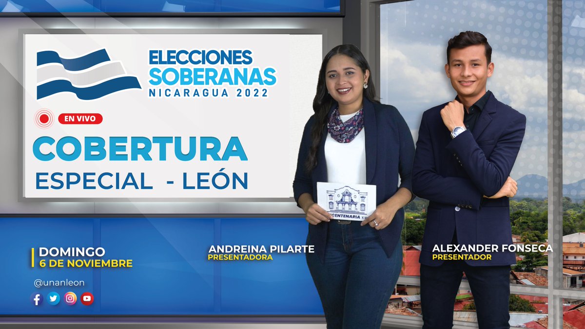 Desde <a href="/noticiasunan/">Noticias UNAN-León</a> daremos cobertura especial en estas #EleccionesSoberanas2022.
Todos pendiente del acontecer de estos Comicios Electorales a través de nuestras redes sociales.

🌐noticias.unanleon.edu.ni
#UNANLeón #Nicaragua #BicentenariaUNANLeón