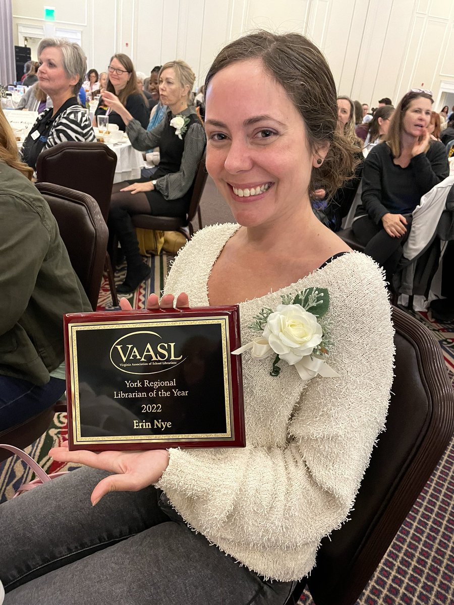 We are so proud of our fantastic <a href="/enye001/">Erin Nye</a>! Her merits as a savvy &amp; engaging educator is felt with every lesson and moment she interacts with the Ss. Congrats on being recognized as the distinguished librarian you are, Ms Nye! Well deserved! 📖📚🙌👍<a href="/KingstonVBCPS/">Grant Baker</a> <a href="/Sarah_AllardVB/">Sarah Allard</a>