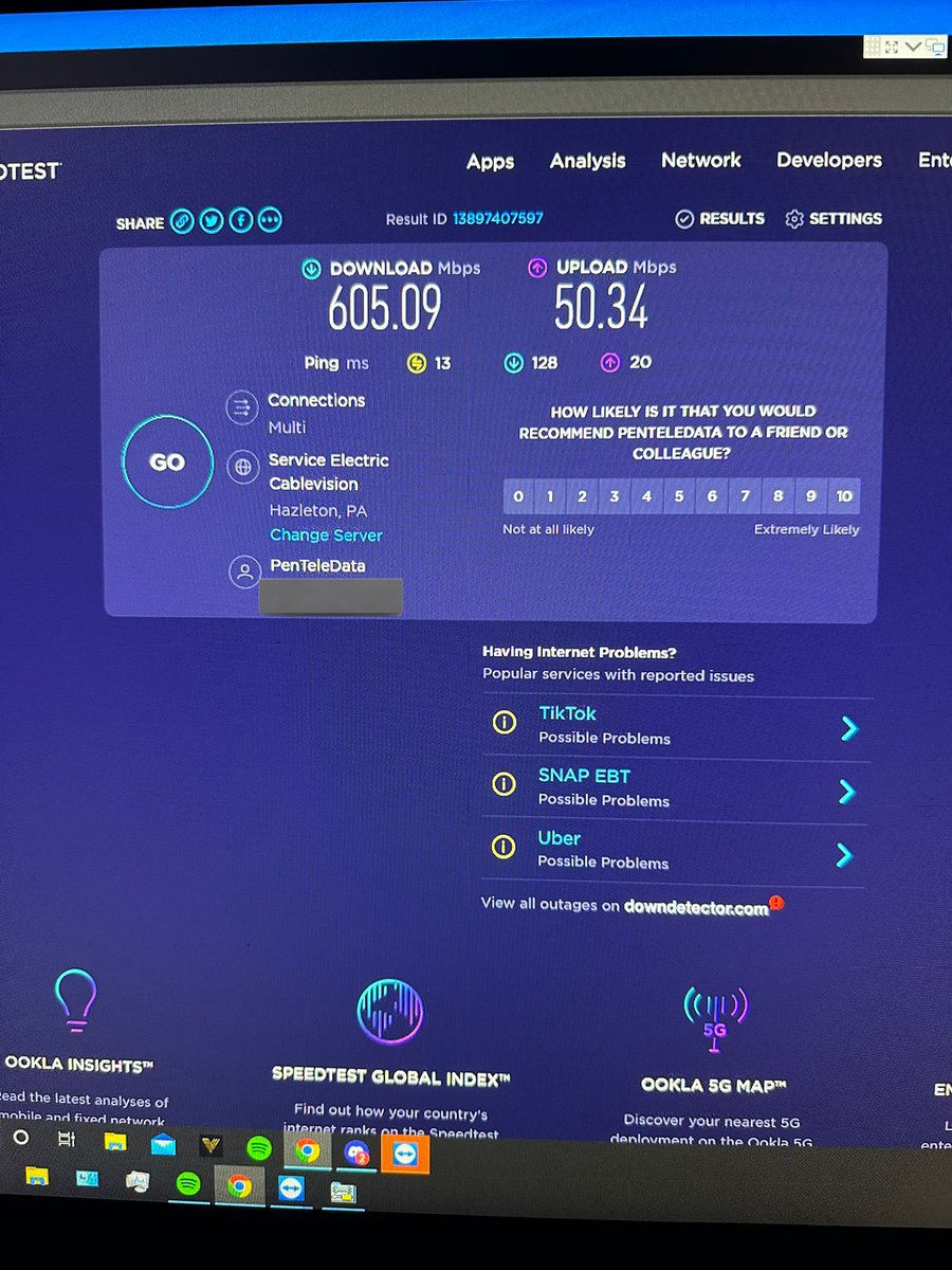 DamagedPower's tweet image. His speeds were all over the place and he was only getting 350 down when he was paying for 500 just 30 minutes i got him his full speeds plus 100 more and a lower ping from 16ms to 13ms