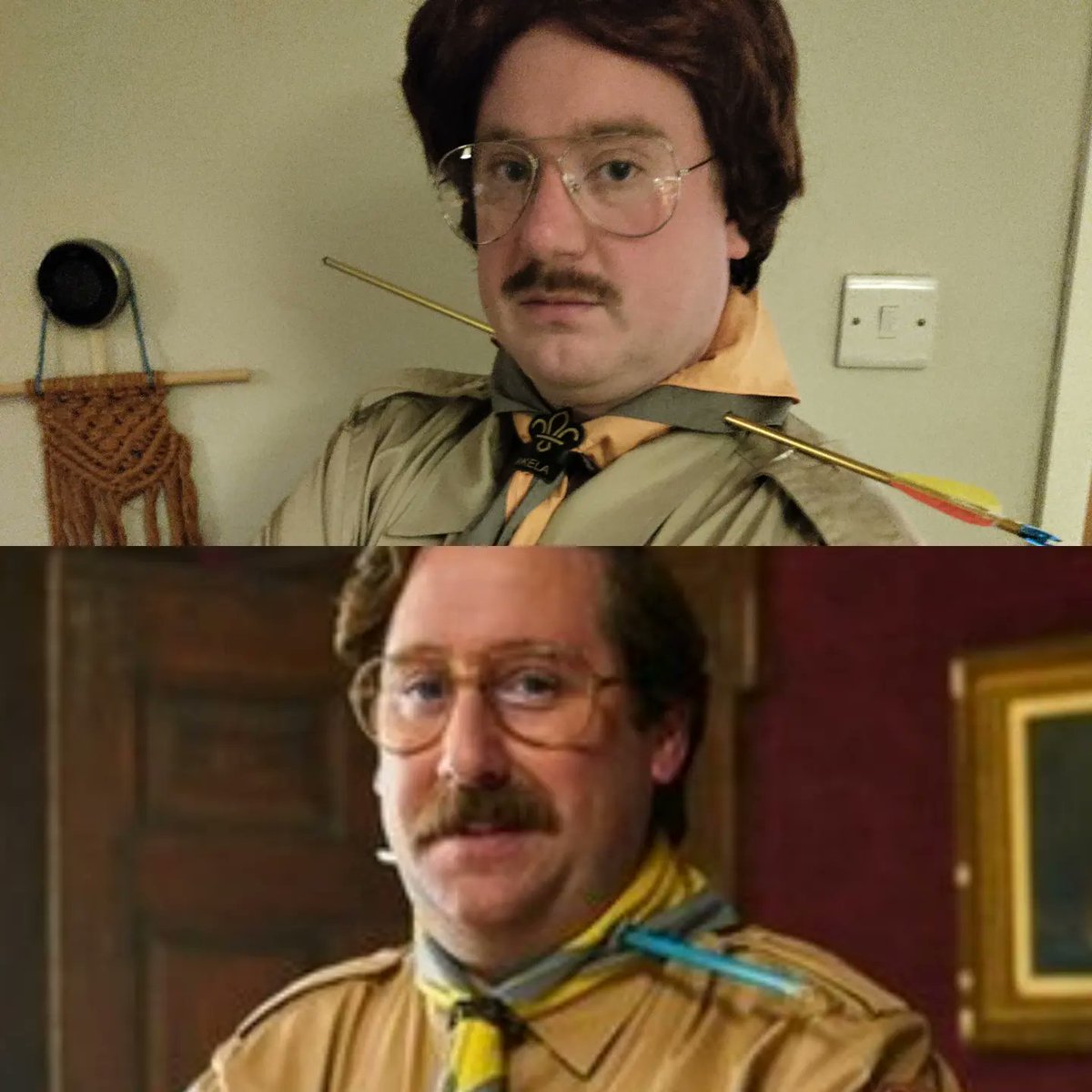 racheleightfive's tweet photo. .@JimHowick any chance of a shout out/like for my boyfriend's fabulous Pat costume? #bbcghosts https://t.co/jAP0PkrWoQ