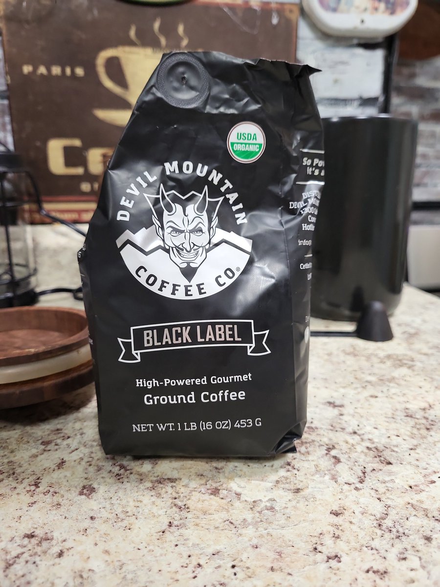 So I thought I'd try Devil Mountain coffee since Walmart stopped selling Revv , which I was hooked on.
I also gave up Starbucks French Roast..
OMG ..it's SOOOO frikin GOOD !!
Just how I love my coffee, Hot, Black &amp; STRONG! ☕☕☕

<a href="/DevilMtnCoffee/">DevilMountainCoffee</a>