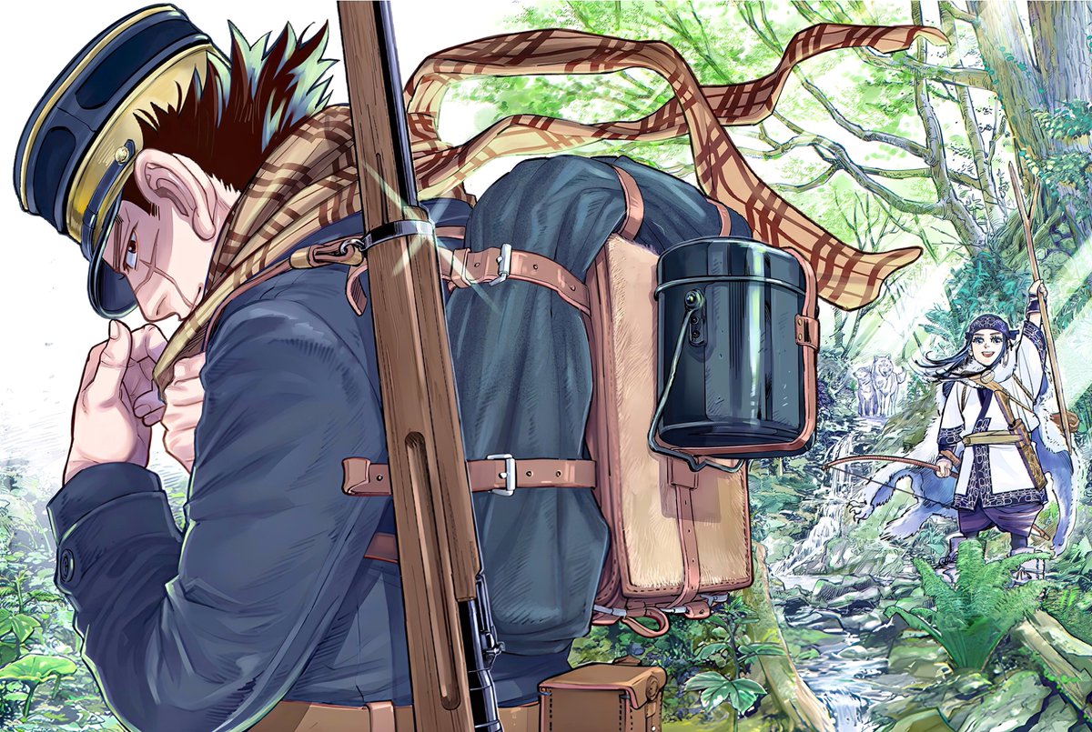 Explorers. GOLDEN KAMUY vol.31 cover art. Textless ver. + HD +