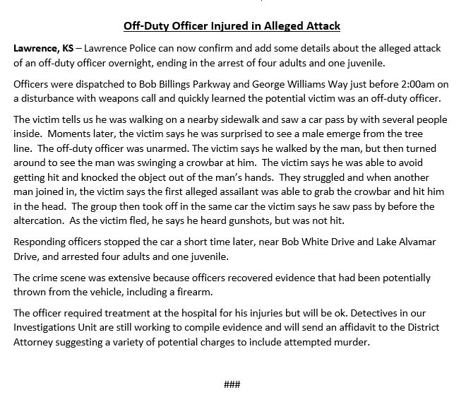 Lawrence Police tweet media