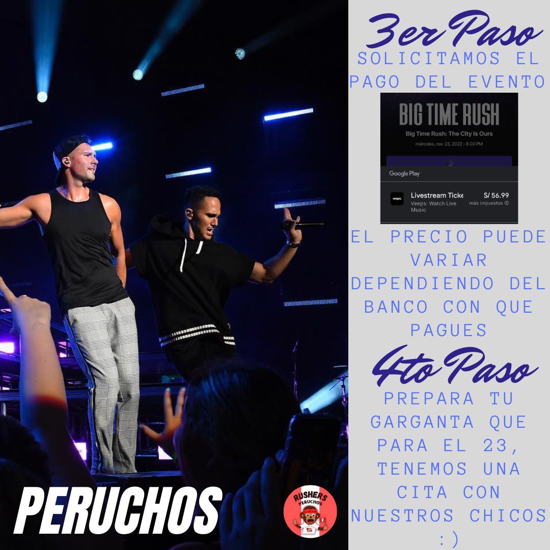 rushersperuchos's tweet photo. ¡Hey Rushers!👀🔥
Si ya estás pensando en asistir al concierto virtual de nuestros monoperros ❤️
Aquí te dejamos los pasos a seguir para poder cantar, reir, corear, llorar con ellos🥺, este 23 de Noviembre🥳.
#bigtimerush #logan #kendall #Carlos #James #btr #btrinperu #cometoperu https://t.co/D9XoNJn5wL