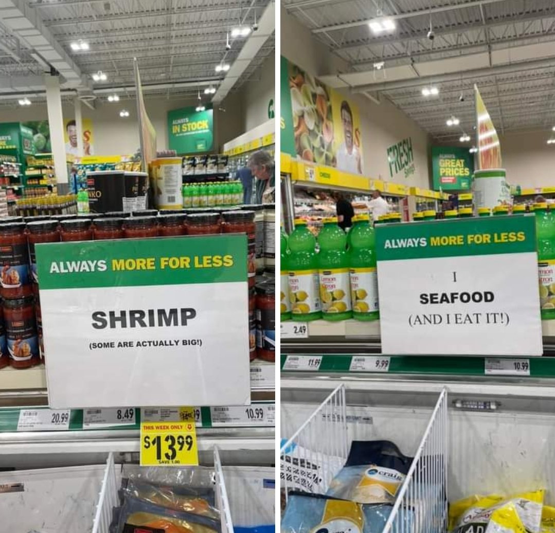 Someone else took this at my towns Food Basics 🤣🤣🤣