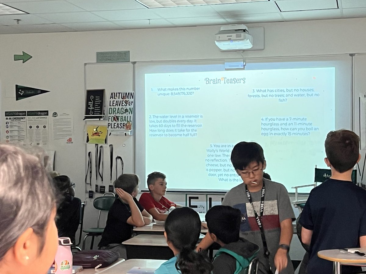 Brain teaser challenge was a hit! <a href="/EubanksDragons/">Eubanks Intermediate</a>