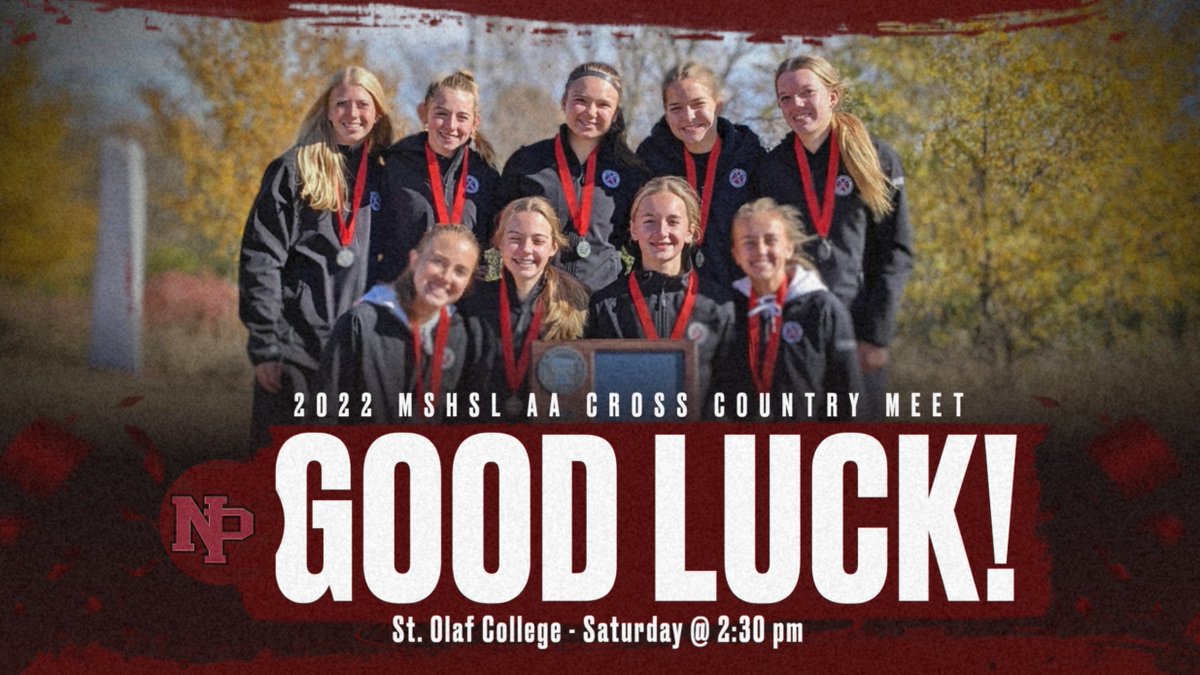 NP_Trojans's tweet photo. Congratulations to Coach Shawn Brandt &amp; Good Luck to the Trojan Girls Cross Country Team at the MSHSL Meet tomorrow at St. Olaf College in Northfield.  Class AA race starts at 2:30 pm!  Go Trojans! https://t.co/tWRbFYNaeb
