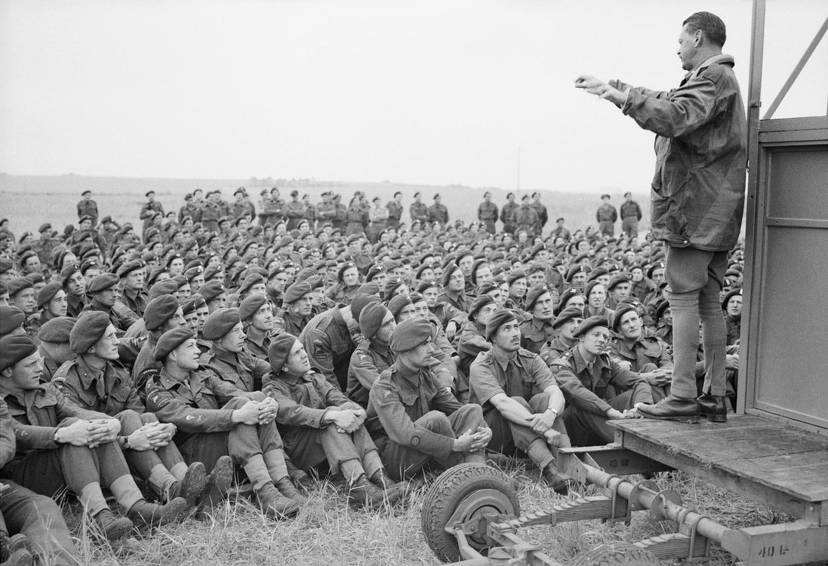 Major-General Richard Gale, GOC 6th Airborne Division, addresses his men, 4 - 5 June 1944.

#AirborneDivision #Britishhistory #Secondworldwar #Dday #ParachuteRegiment