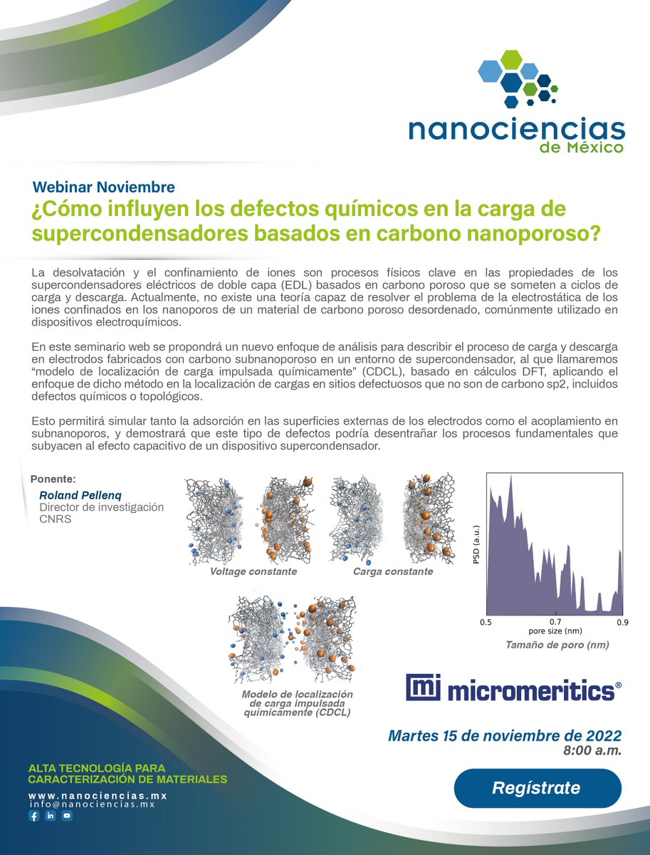 nano_mexico's tweet image. ¡#Nanociencias de México te invita al #webinar "¿Cómo influyen los defectos químicos en la carga de supercondensadores basados en carbono nanoporoso?" de #Micromeritics, el martes 15 de noviembre de 2022 a las 8:00 a.m.!
Registro: event.on24.com/wcc/r/4011078/…
.
.
.
#webinargratuito