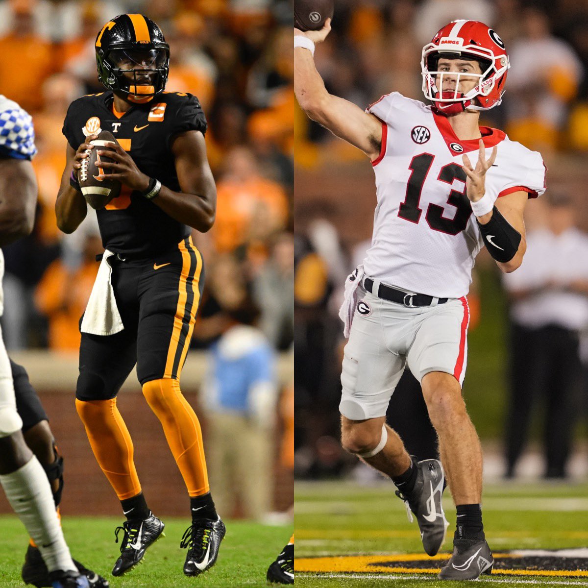 DraftKings's tweet photo. #1 Tennessee vs #3 Georgia 

Who’s winning Saturday? 

🧡 for Tennessee
🔁 for Georgia https://t.co/sgBYvs4q9E