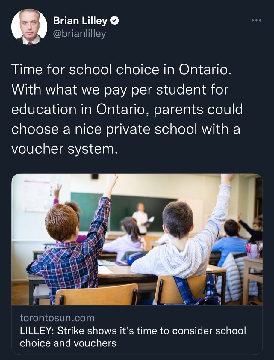 lindahaslett's tweet photo. Did Brian Lilley just release @fordnation mandate letter to @Sflecce on education, dismantle public education for Ontarian children at all costs? Got an extra $20,000-$40,000 per year for each child? https://t.co/WGorEYm5uZ