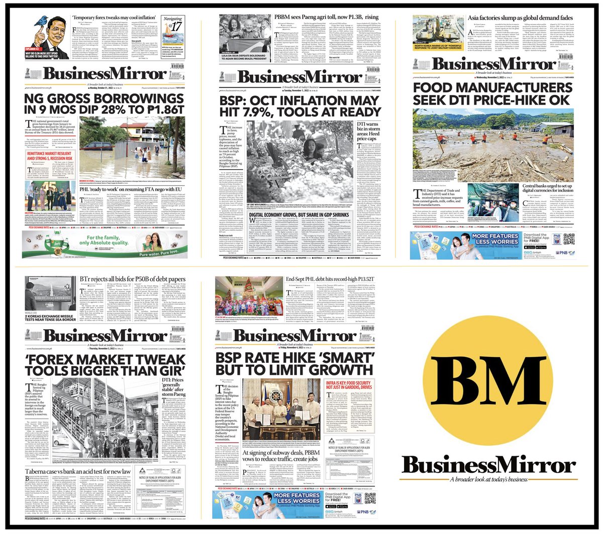 caiordinario's tweet photo. ICYMI: Here are @BusinessMirror front pages this week. We have a lot more content available on https://t.co/fr2acYgxLT or via quick links: https://t.co/7eOlsZ6aWh @andreasanjuan @jearcalas 
@chuchayfernandz @jenggaroo333 @DennisEstopace https://t.co/NlgdGoxZIo