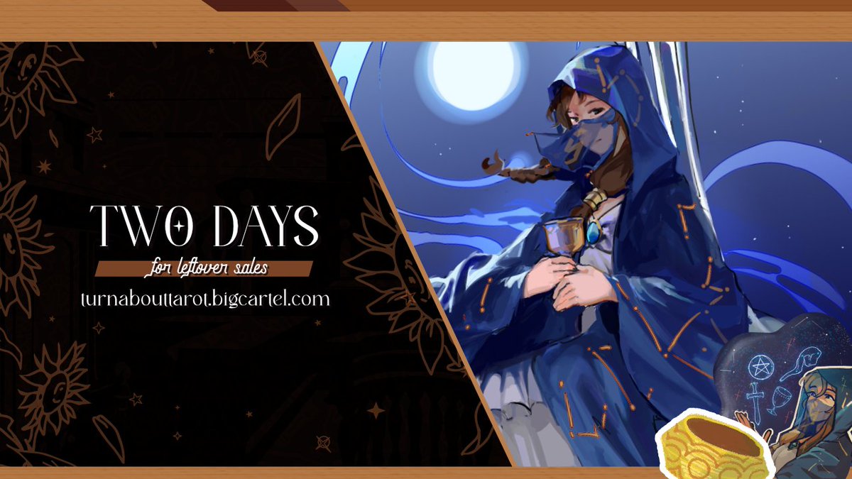 "I will think of them when I write my next song."

Only two days remain in leftover sales for Turnabout Tarot. Digital copies and merchandise still remain, but soon a fleeting melody...

✨ LINK: turnabouttarot.bigcartel.com