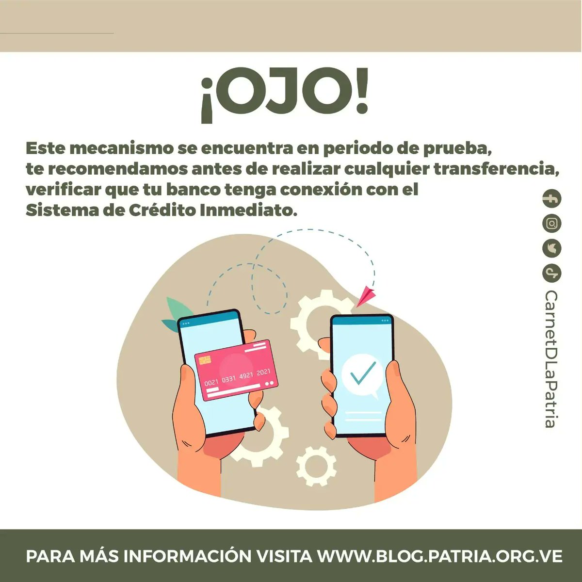 #Entérate ¿Sabes cómo funciona el Sistema Nacional de Pago en la #PlataformaPatria?
¡Sí! Esto facilita las transferencias en Bolívares Digitales desde tu banco, hasta tu Monedero Patria. 

#SistemaPatria
#AlcaAlCarajo #4Nov